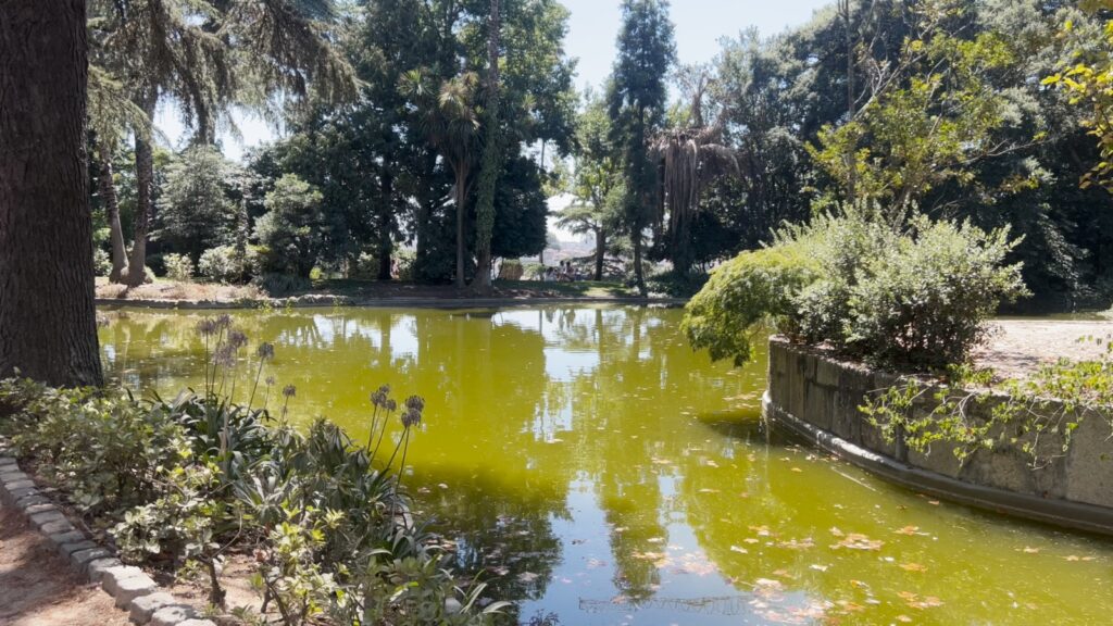 Lago nos Jardins do Palácio de Cristal no Porto